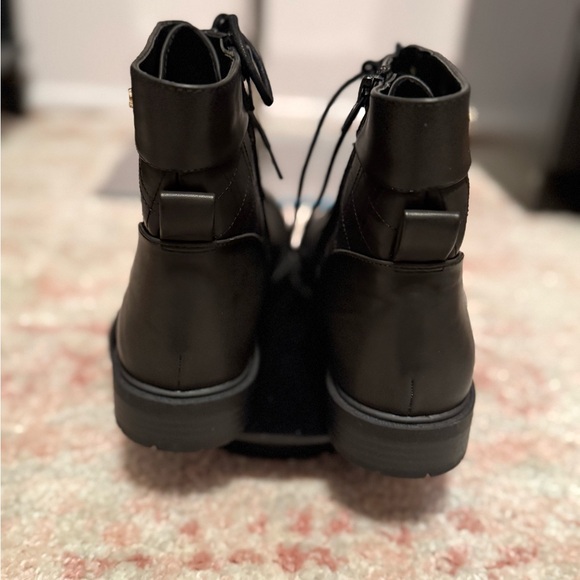 Charter Club Black Lace Up Quilted Boots - Picture 4 of 6